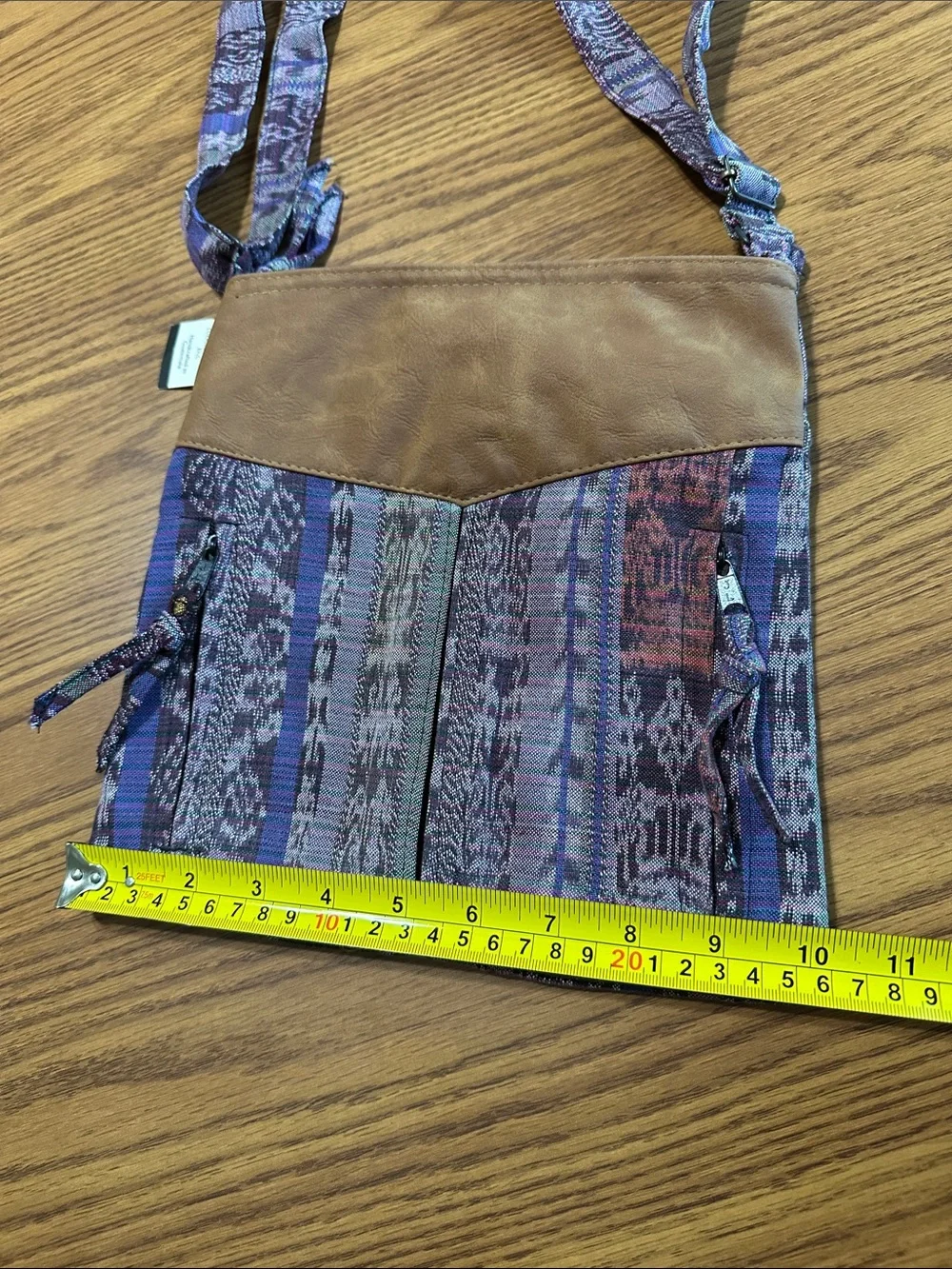 Source Unknown Purple & Brown Patterned Crossbody Bag
